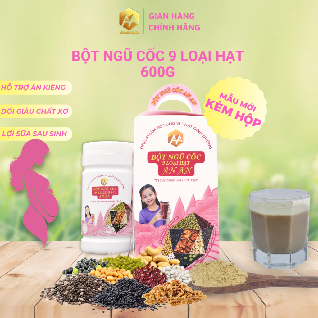 Bột ngũ cốc 9 loại hạt An An 600g