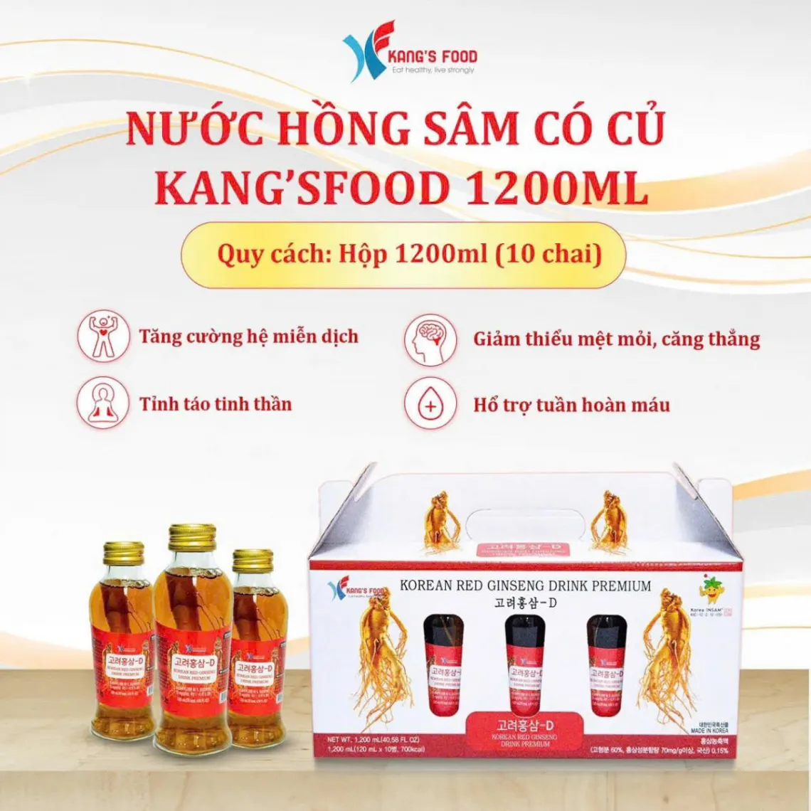 Nước Hồng Sâm Có Củ Kang's food
