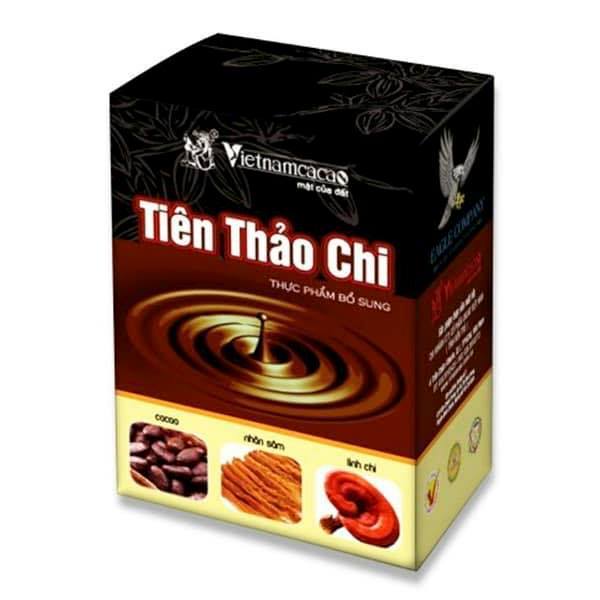Bột ca cao nhân sâm linh chi Tiên Thảo Chi, hộp 15 gói x 25g