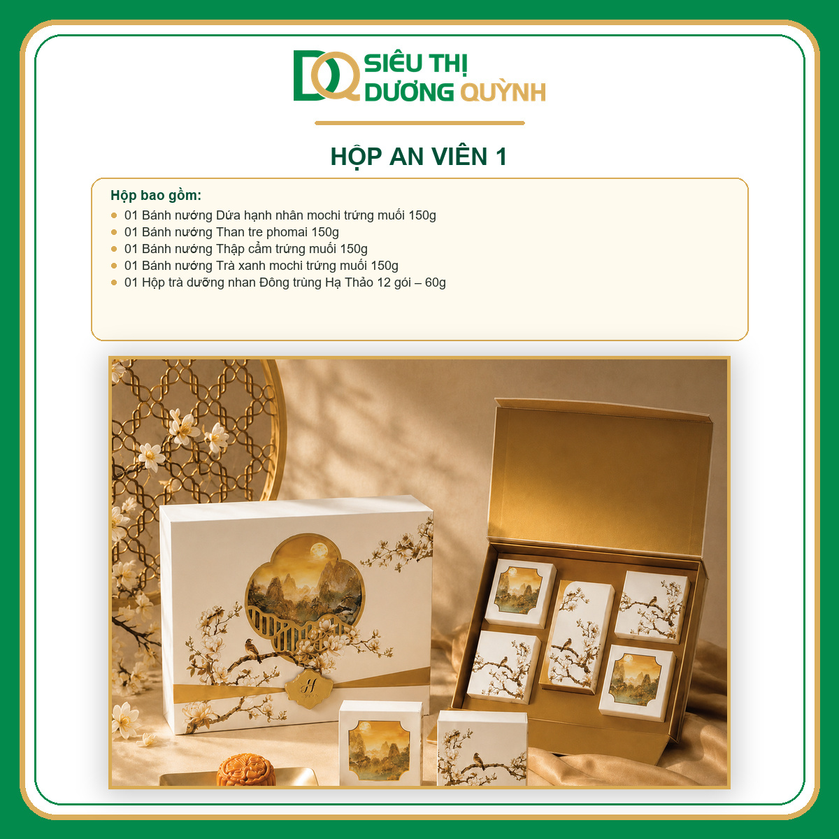 Hộp An Viên 1 – 4 bánh kèm trà