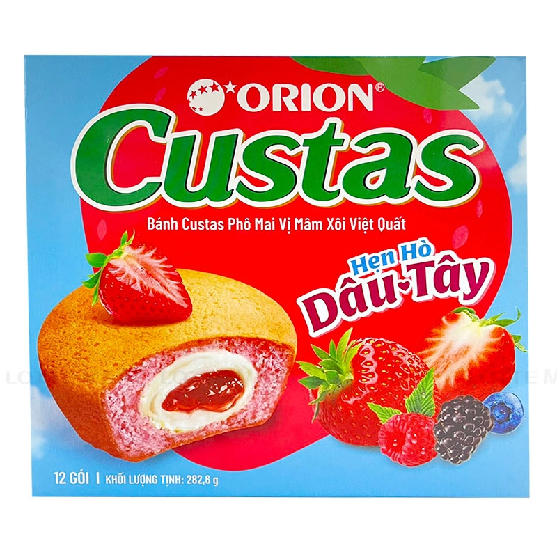 Bánh Custas dâu 12 gói 1