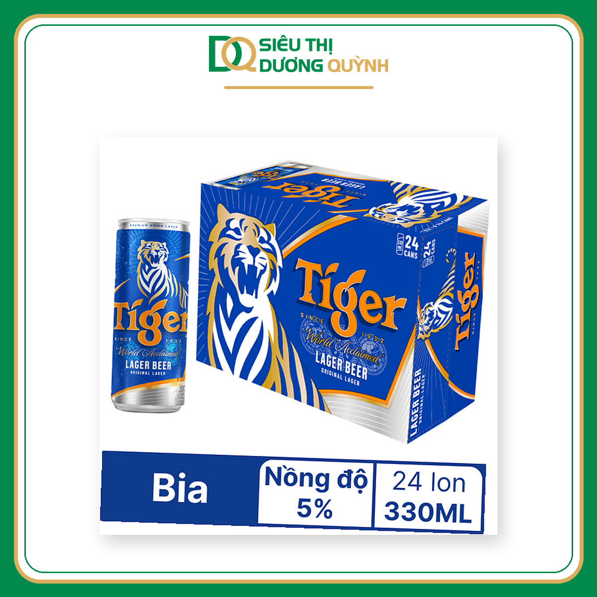 Thùng 24 lon bia Tiger 330ml