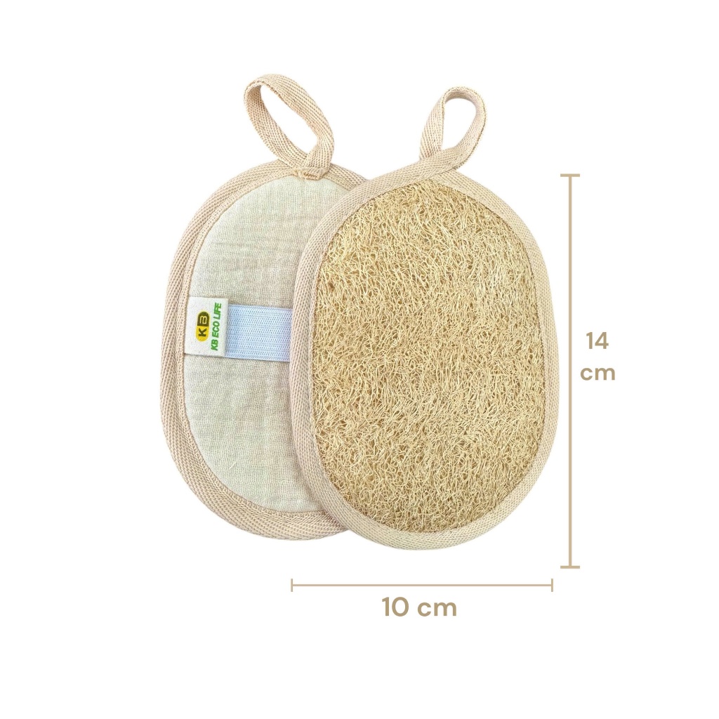 BÔNG TẮM XƠ MƯỚP 1 MẶT XƠ OVAL 10*14CM 1