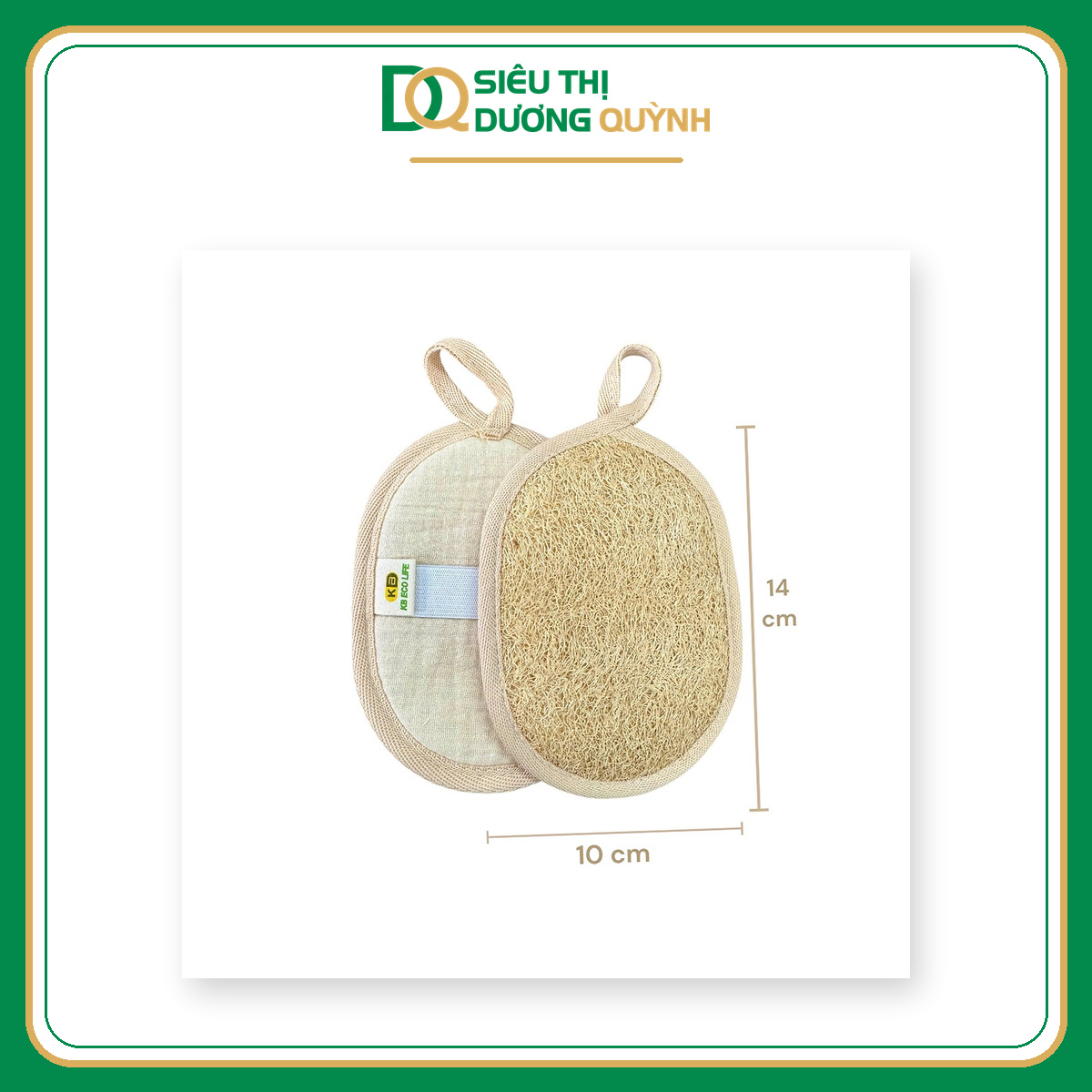 BÔNG TẮM XƠ MƯỚP 1 MẶT XƠ OVAL 10*14CM