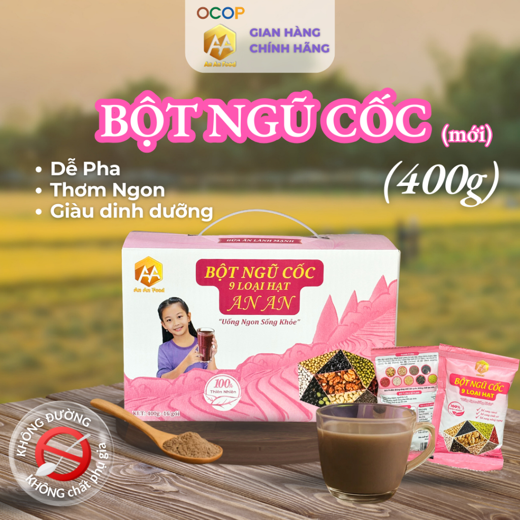Bột ngũ cốc 9 loại hạt An An 400g - hộp 16 gói 1