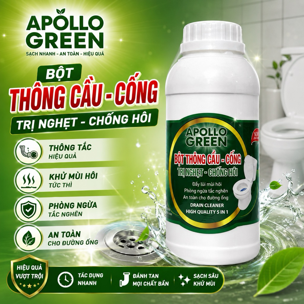 Bột thông cầu cống Apollo Green 550gr 1