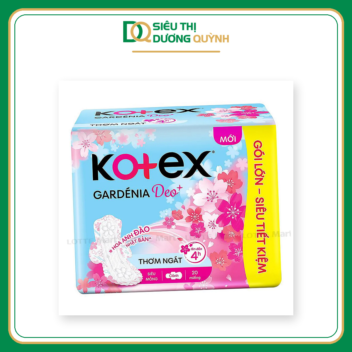 Băng vệ sinh Kotex Gardenia Deo+ hoa anh đào 23cm 6 miếng