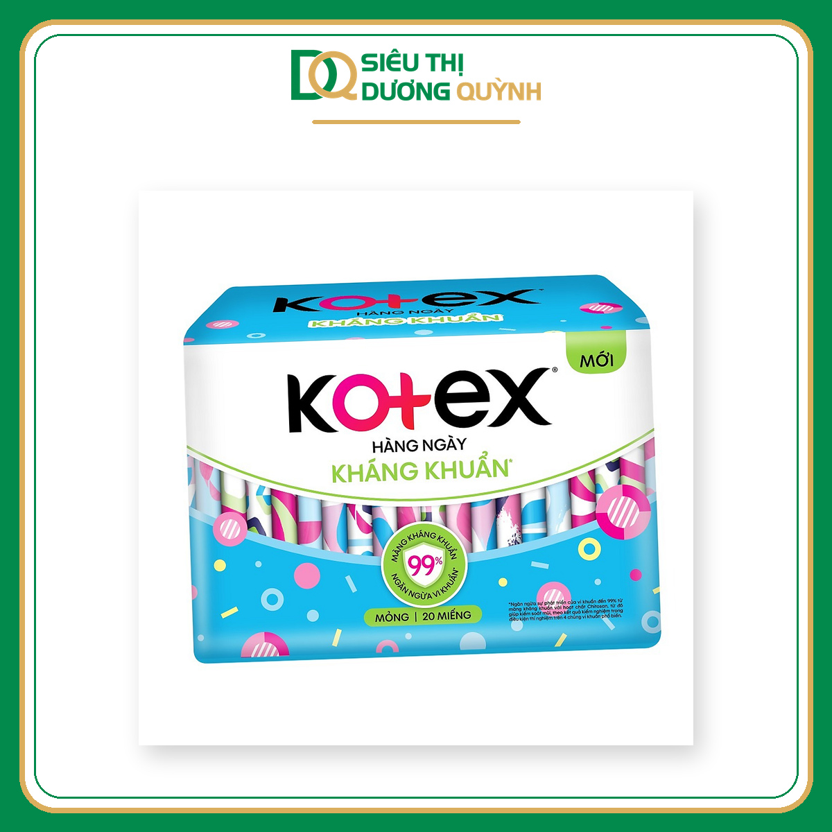 Băng vệ sinh hằng ngày Kotex kháng khuẩn tự nhiên 24 miếng