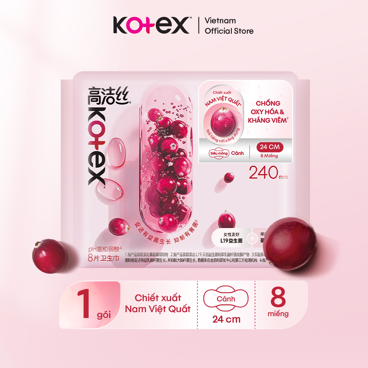 BVS Kotex Nam Việt Quất 1