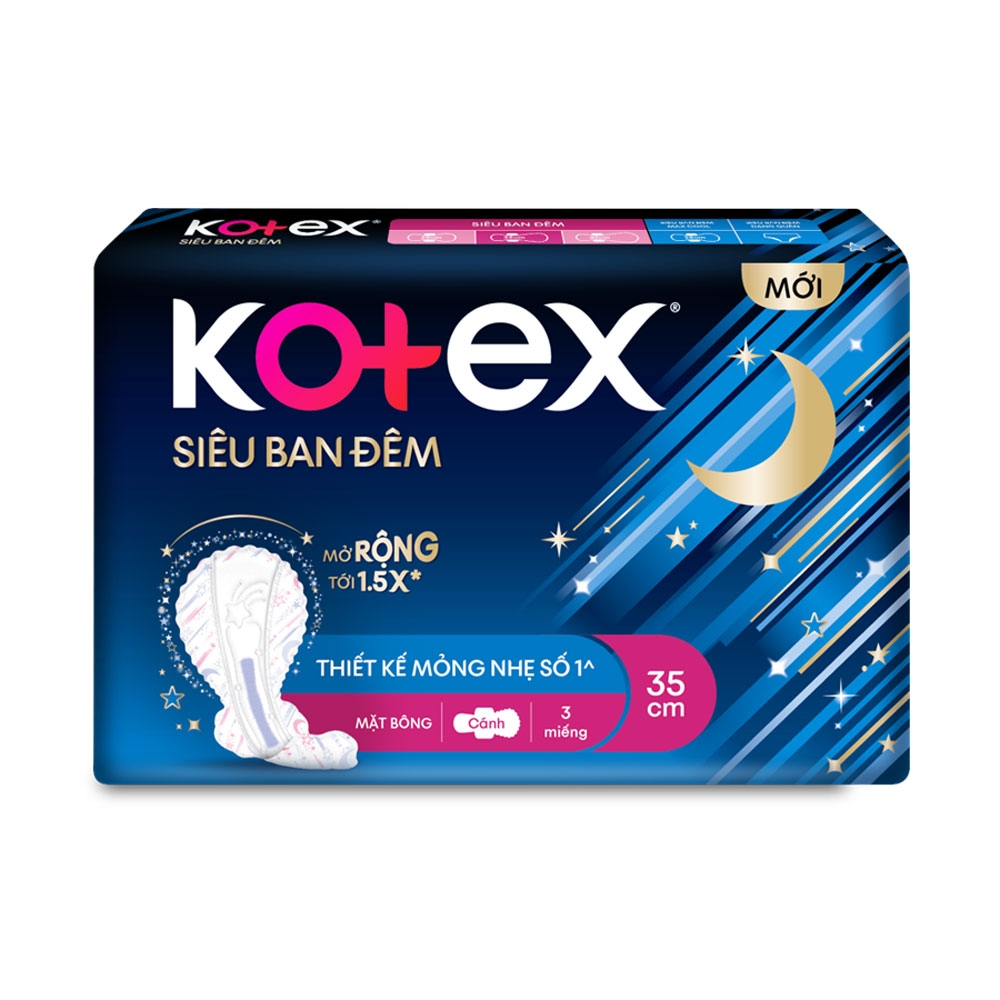 Băng vệ sinh Kotex siêu ban đêm 35cm 4 miếng 1