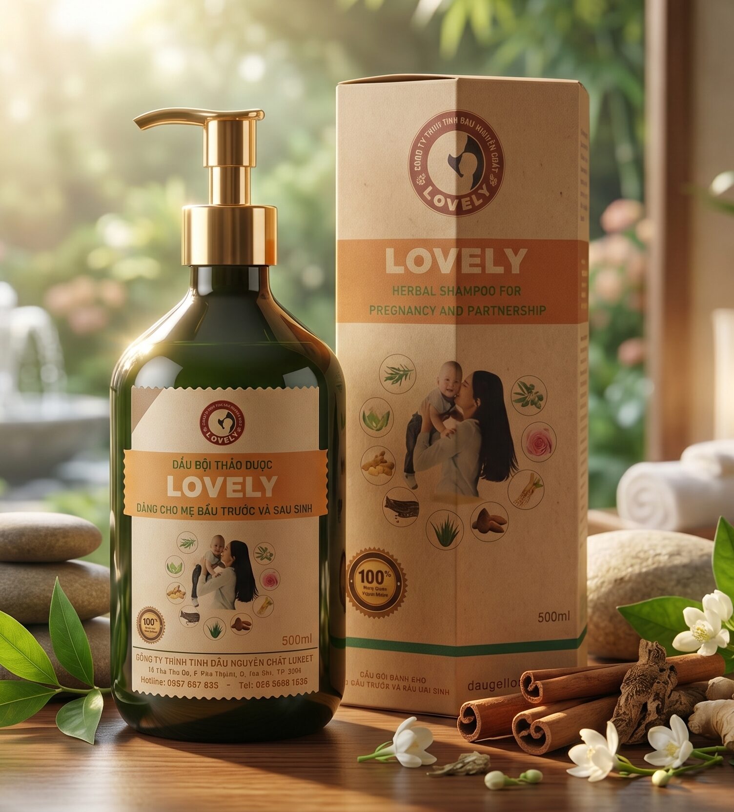 Dầu gội thảo dược cho mẹ bầu Lovely 500ml 1