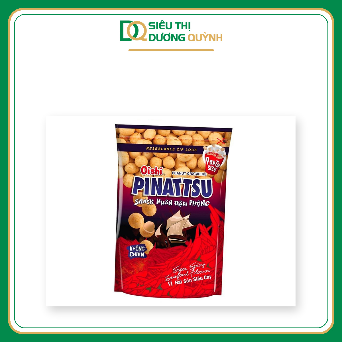 Snack đậu phộng Oishi Pinattsu vị hải sản siêu cay