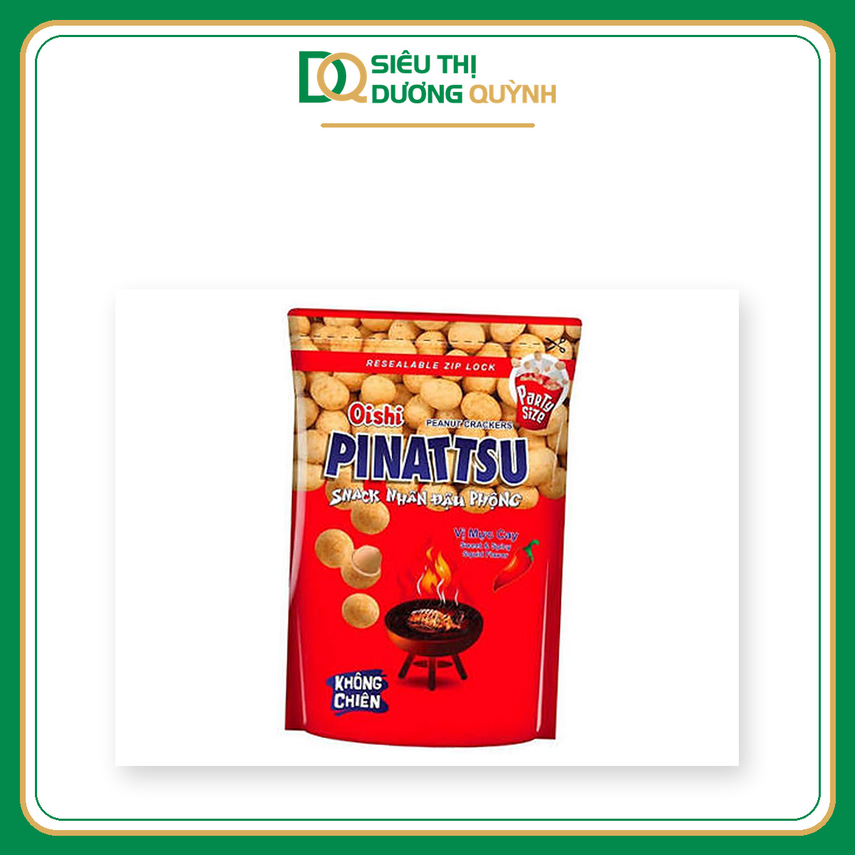 Snack nhân đậu phộng Oishi Pinattsu vị mực cay