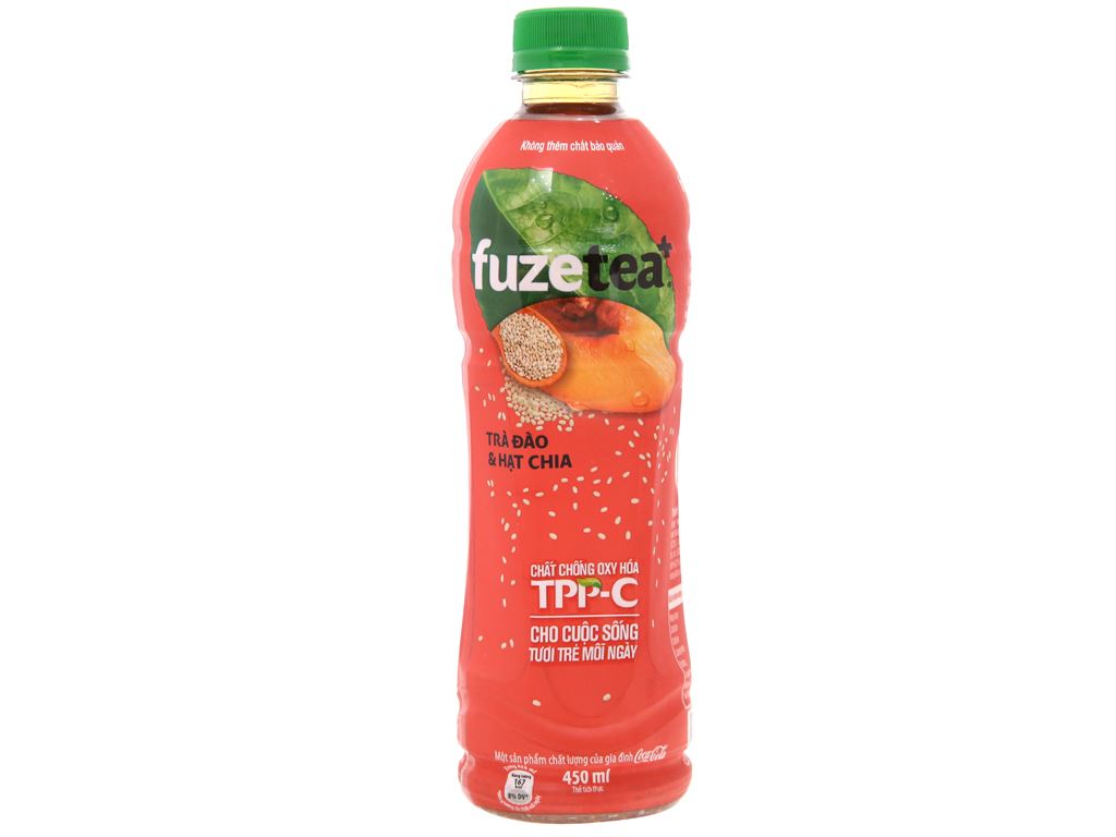 Fuze Tea trà đào và hạt chia 450ml 1