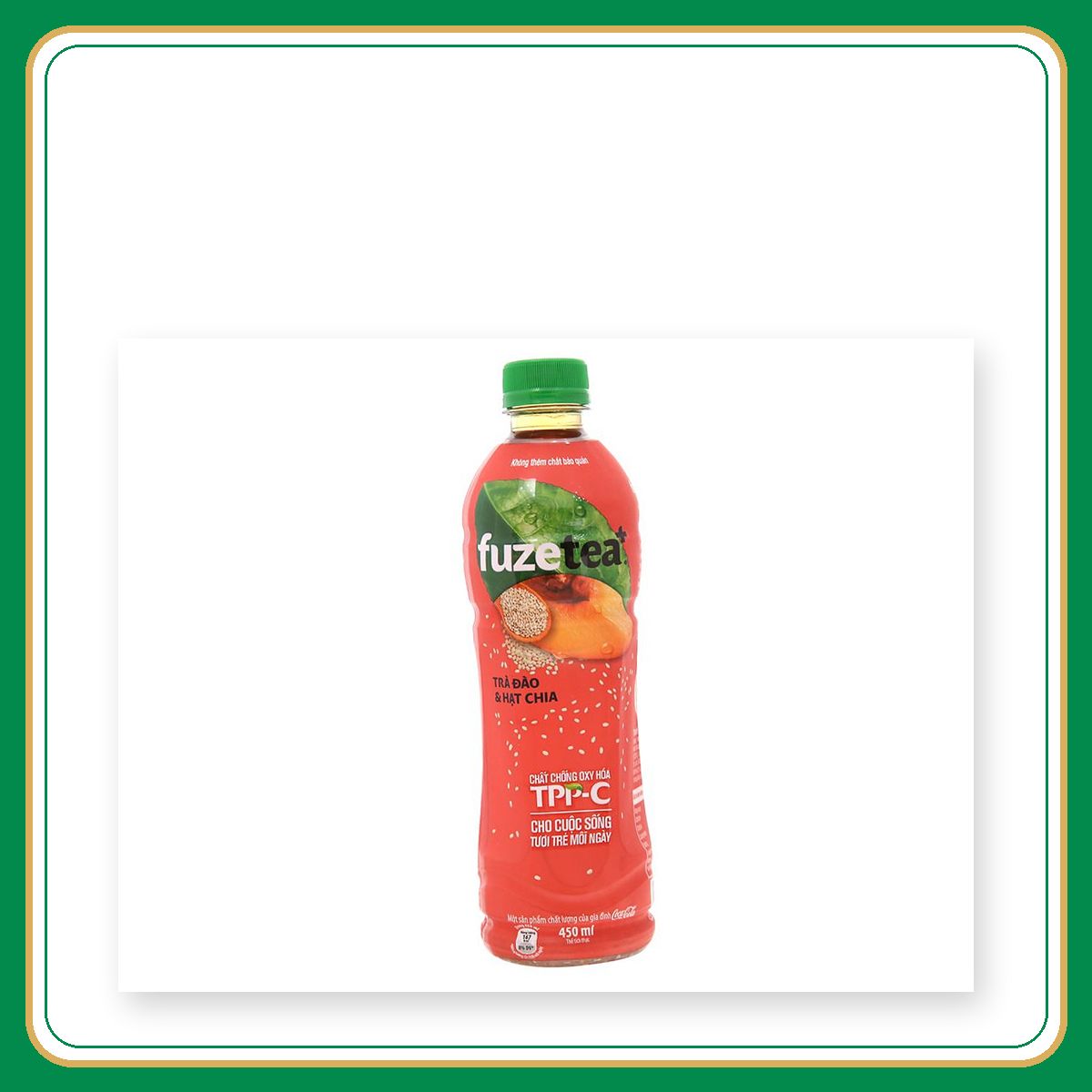 Fuze Tea trà đào và hạt chia 450ml