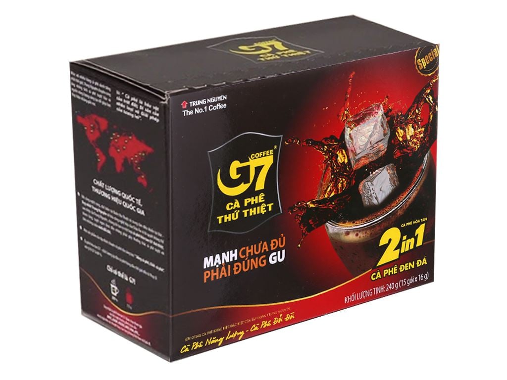 G7 cà phê hòa tan đen hộp 15 gói 1
