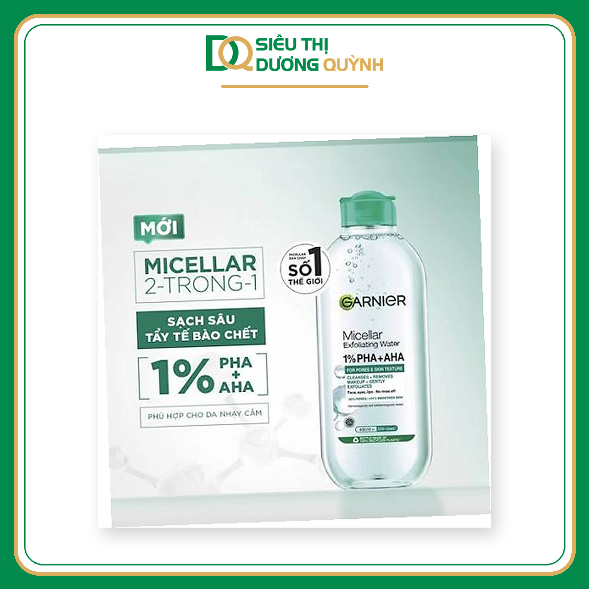 Nước tẩy trang Garnier Micellar Gentle Peeling 1% PHA + AHA 400ml