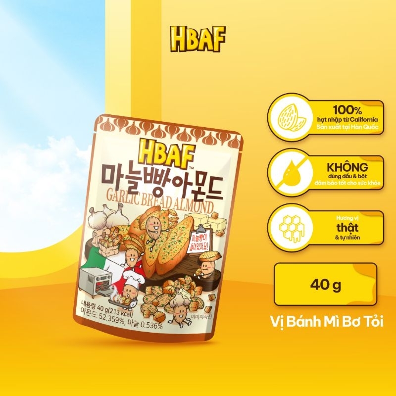 Hạnh nhân bánh mì bơ tỏi HBAF 40g 1