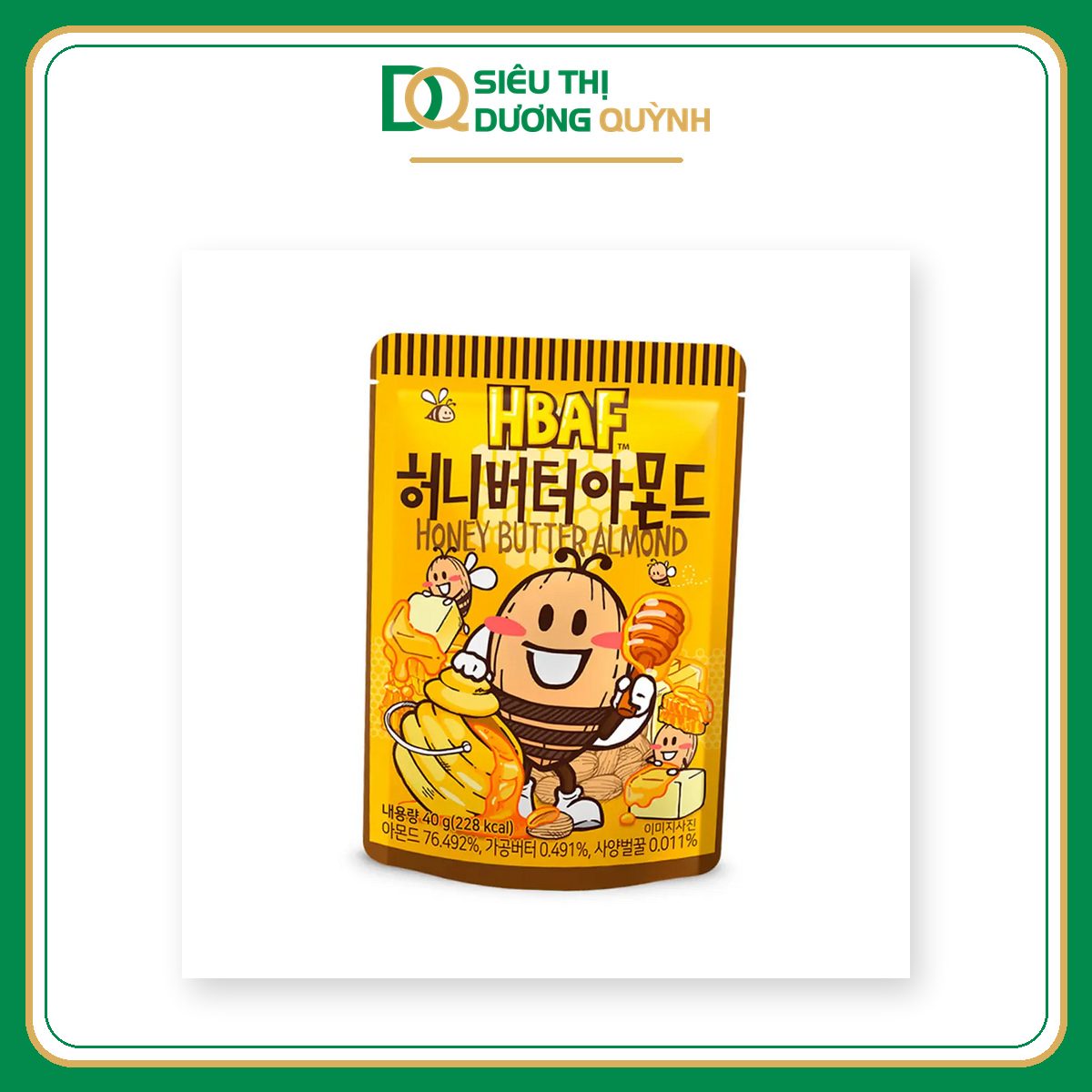 Hạnh nhân bơ mật ong HBAF 40g