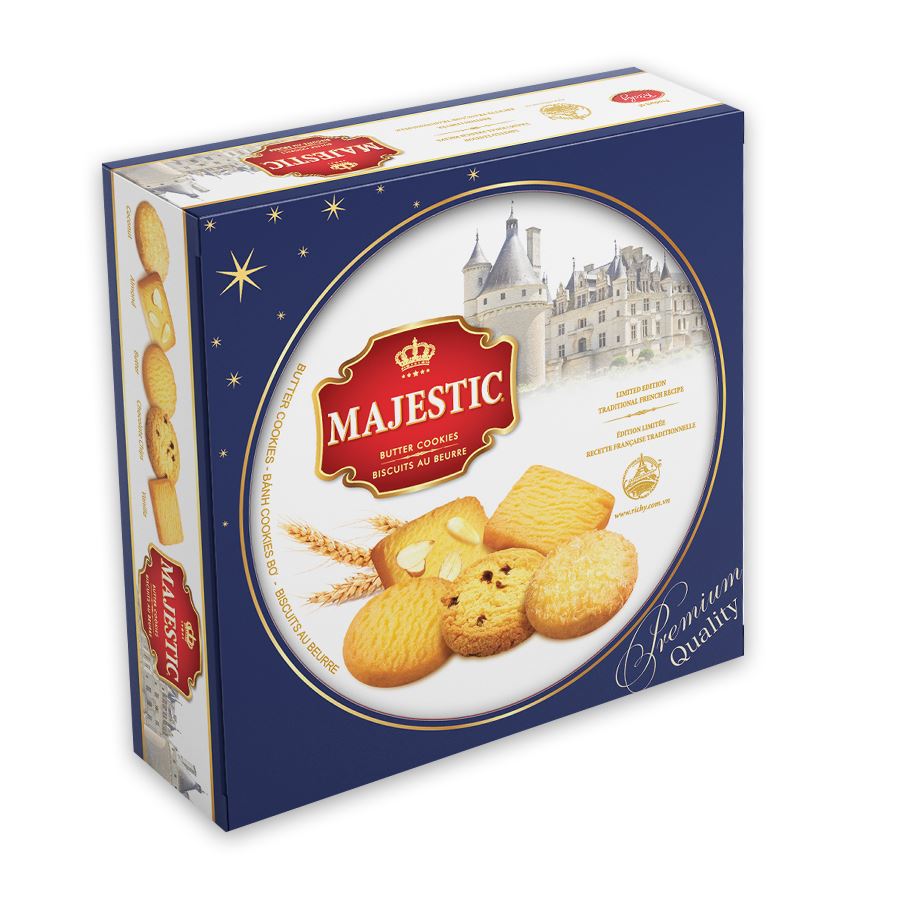 Bánh quy bơ Richy Majestic hộp thiếc xanh 382g 1