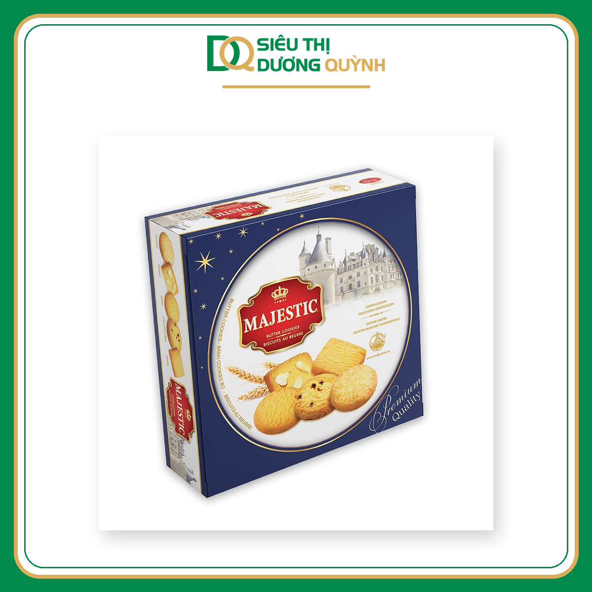 Bánh quy bơ Richy Majestic hộp thiếc xanh 382g