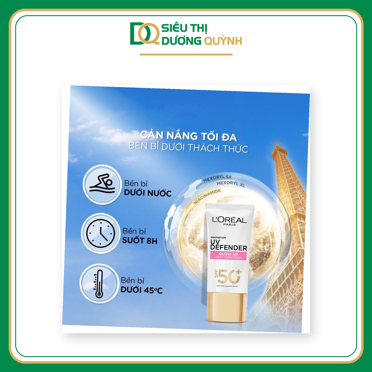 Kem chống nắng L'Oréal UV Defender Bright & Clear SPF50+ PA++++ 50ml