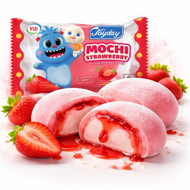 Kem JoyDay Mochi Strawberry ( Kem bánh Mochi dâu) 1