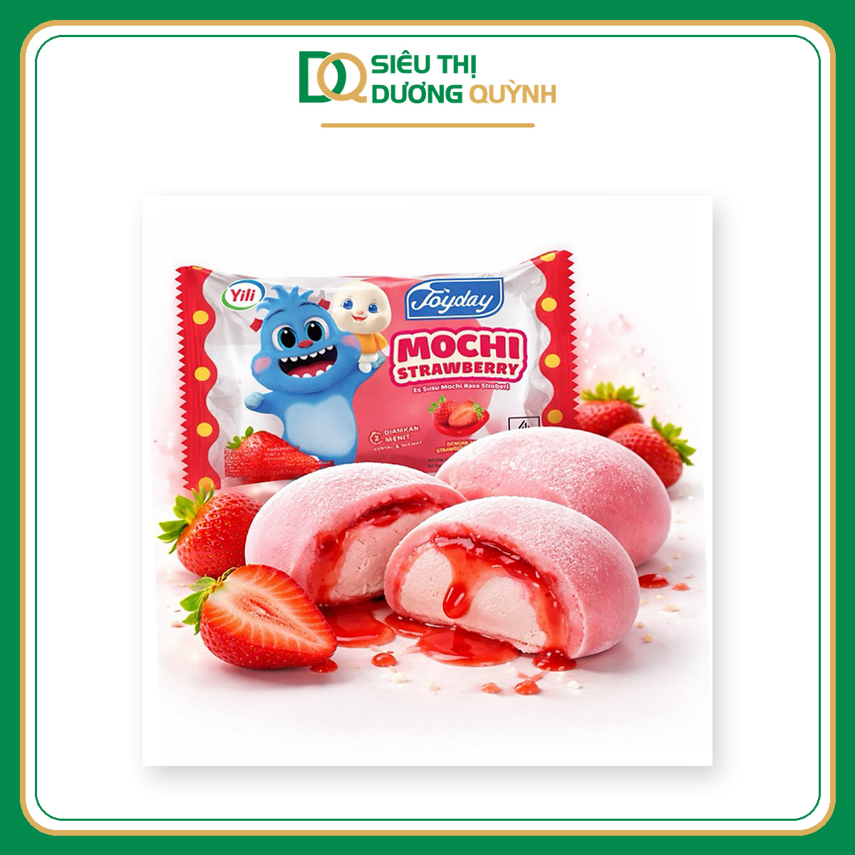 Kem JoyDay Mochi Strawberry ( Kem bánh Mochi dâu)
