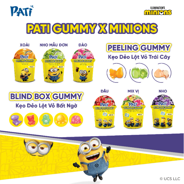 Kẹo dẻo Pati Blind Box Gummy x Minions hộp 8 gói 1