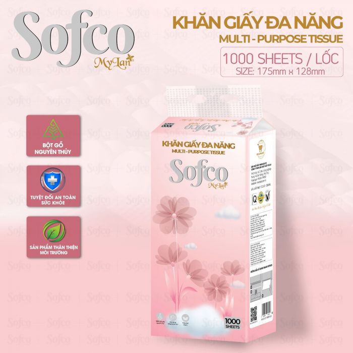 Khăn giấy đa năng rút đáy Sofco 1000 1
