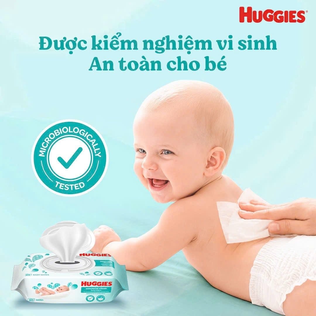 Khăn ướt em bé Huggies Essential Clean 80 1