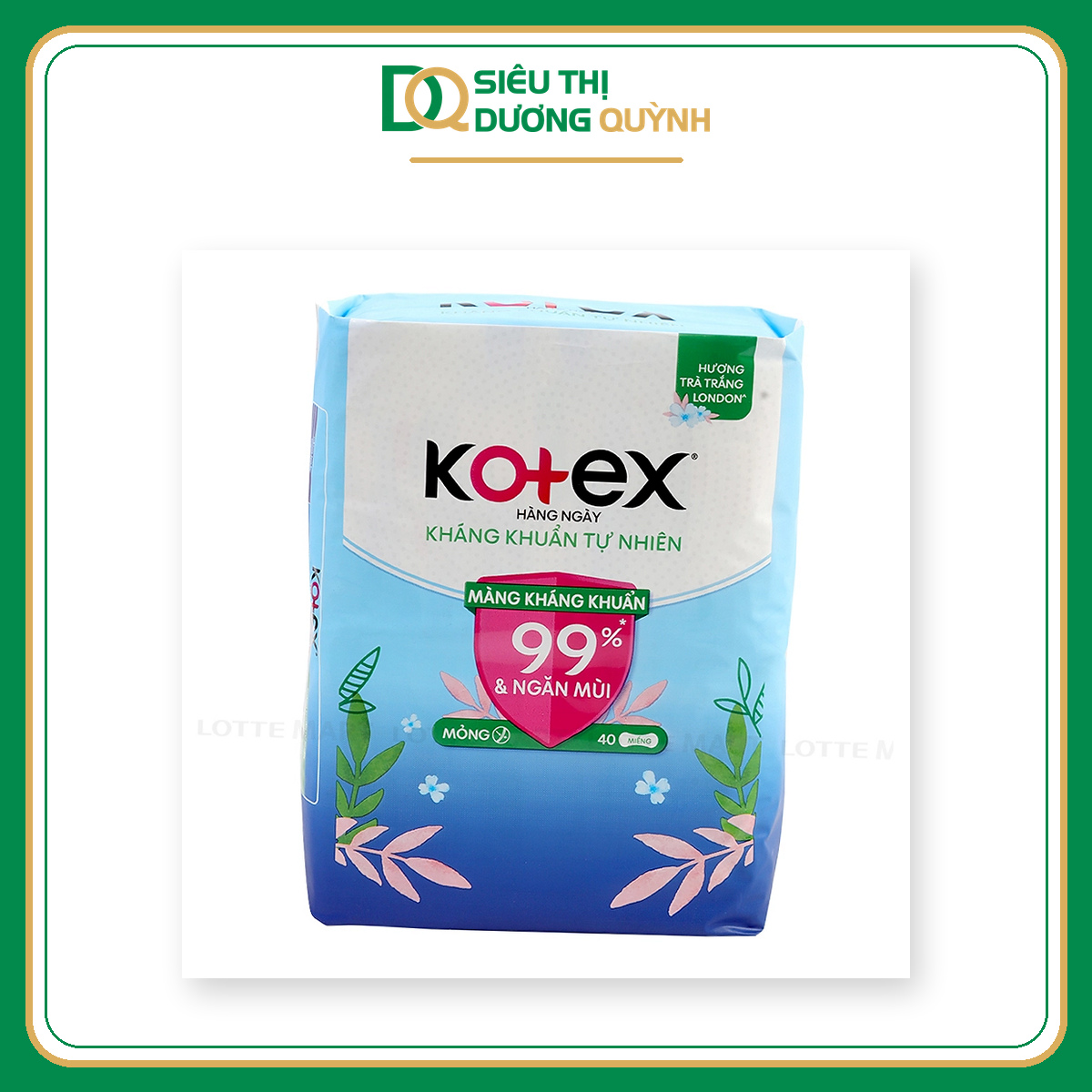 Băng vệ sinh hằng ngày Kotex kháng khuẩn tự nhiên 40 miếng