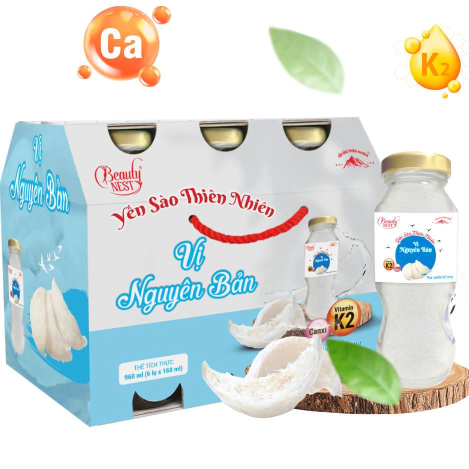 Thực phẩm bổ sung Beauty Nest yến sào vị nguyên bản 9% - 6 chai x 160ml