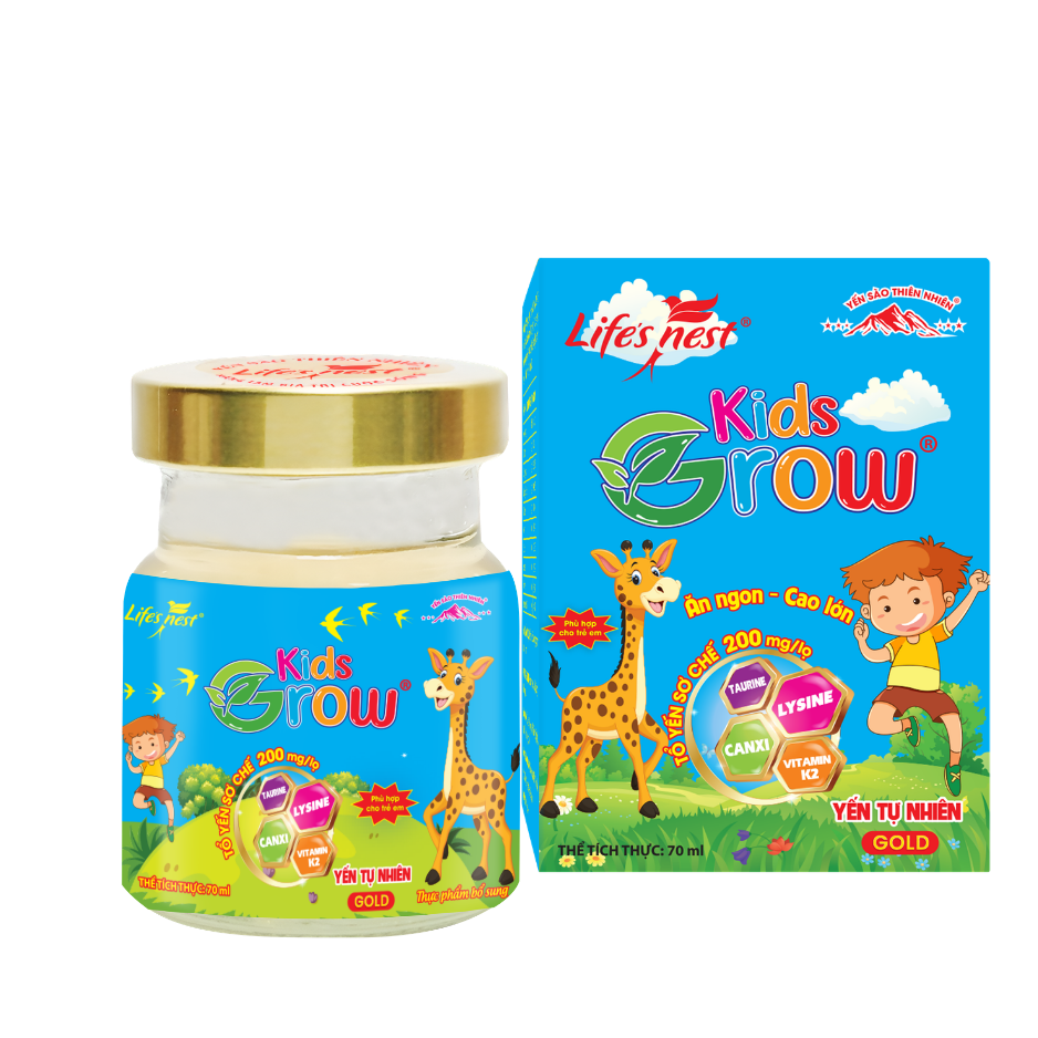 Yến sào thiên nhiên Kids Grow yến tự nhiên – Hũ 70ml
