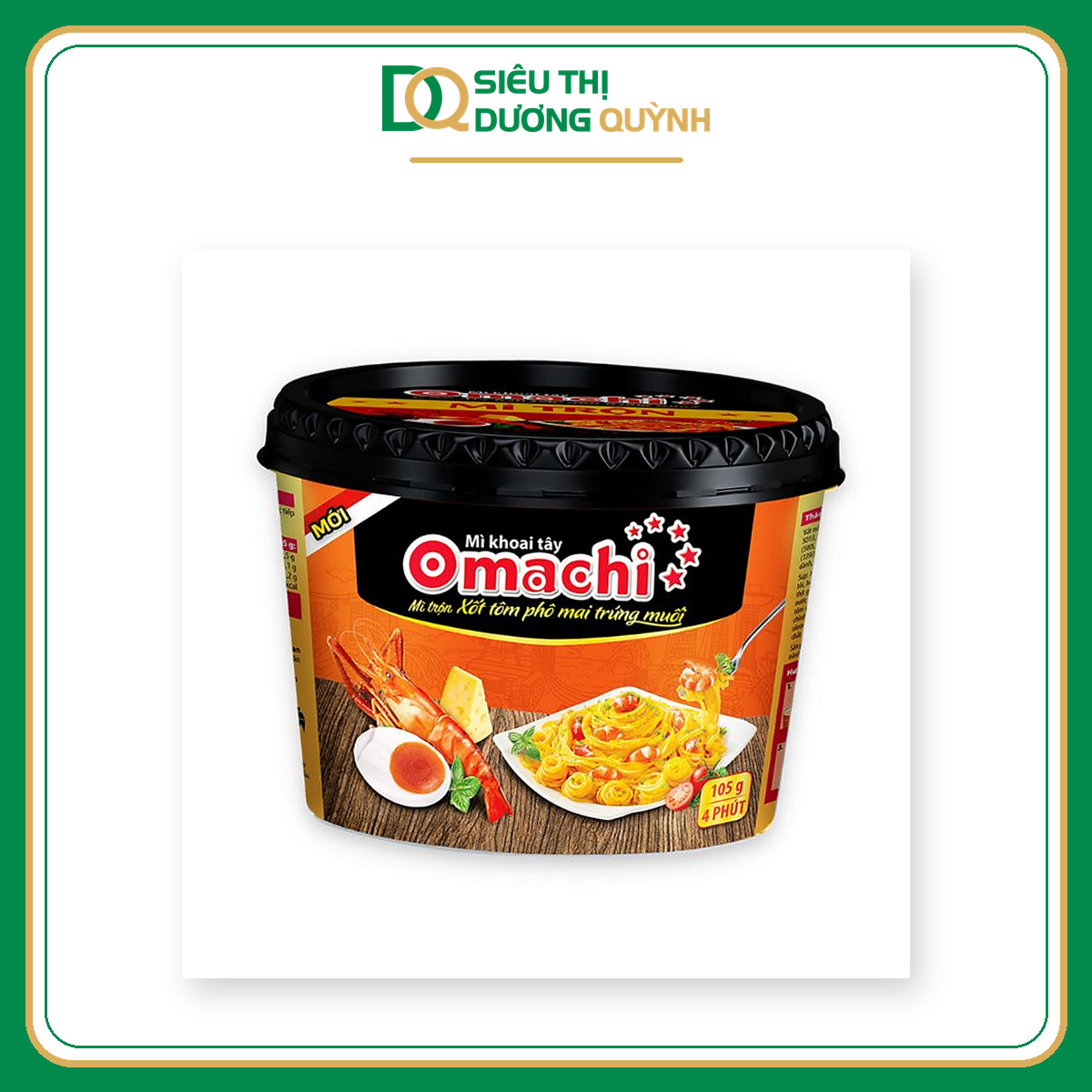 Mì trộn Omachi xốt tôm phô mai trứng muối tô 105g