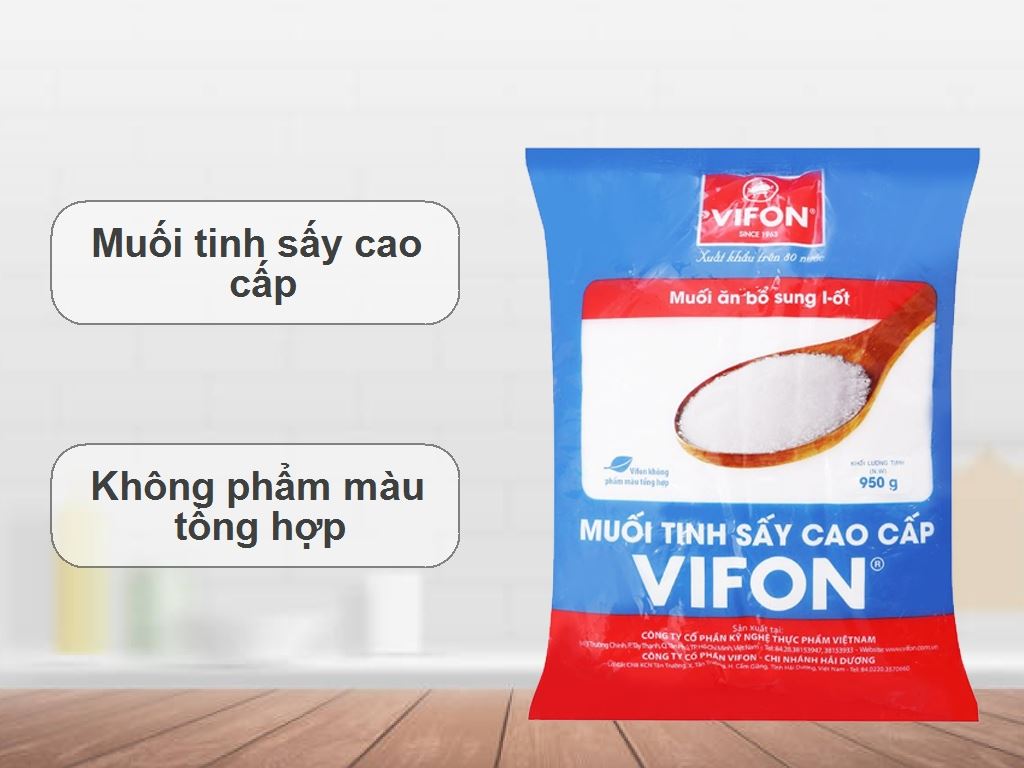 Muối tinh sấy cao cấp Vifon 950g 1
