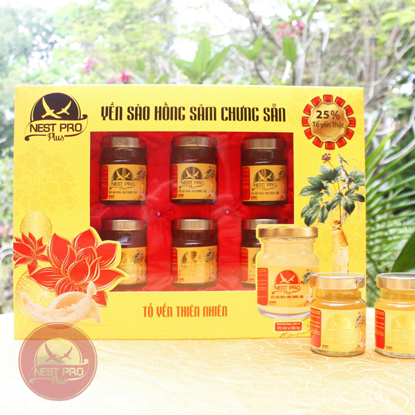 Yến sào hồng sâm Nest Pro Plus 25%, hộp 6 hũ x 70ml