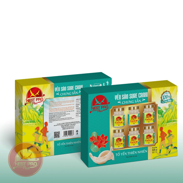 Yến Sure Canxi Nest Pro Plus 20%, hộp 6 lọ x 70ml