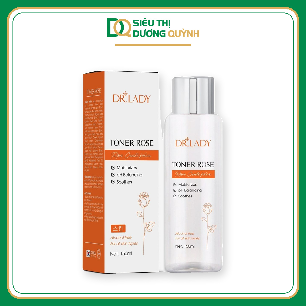 Nước hoa hồng Dr.Lady Toner Rose 150ml