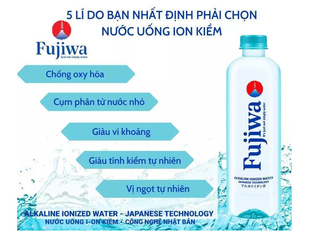 Nước ion kiềm Fujiwa 450ml 1