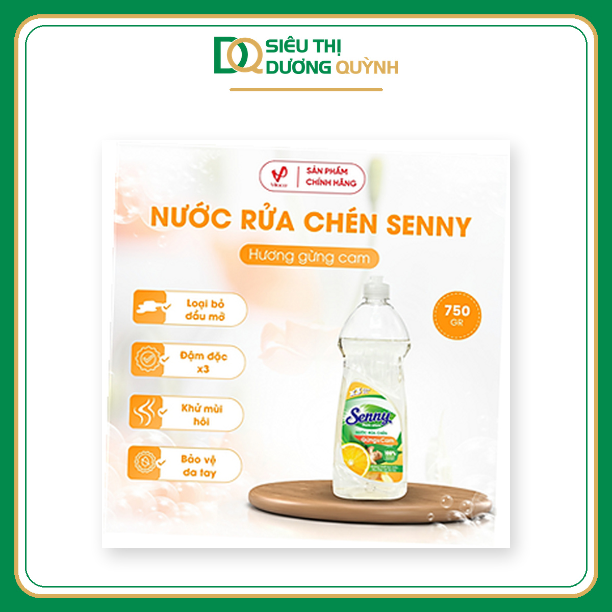 Nước rửa chén Gừng và cam Senny 735ml