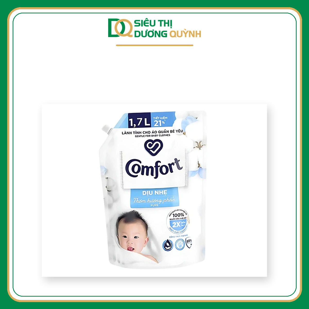 Nước xả Comfort Dịu Nhẹ hương phấn túi 1,7 lít
