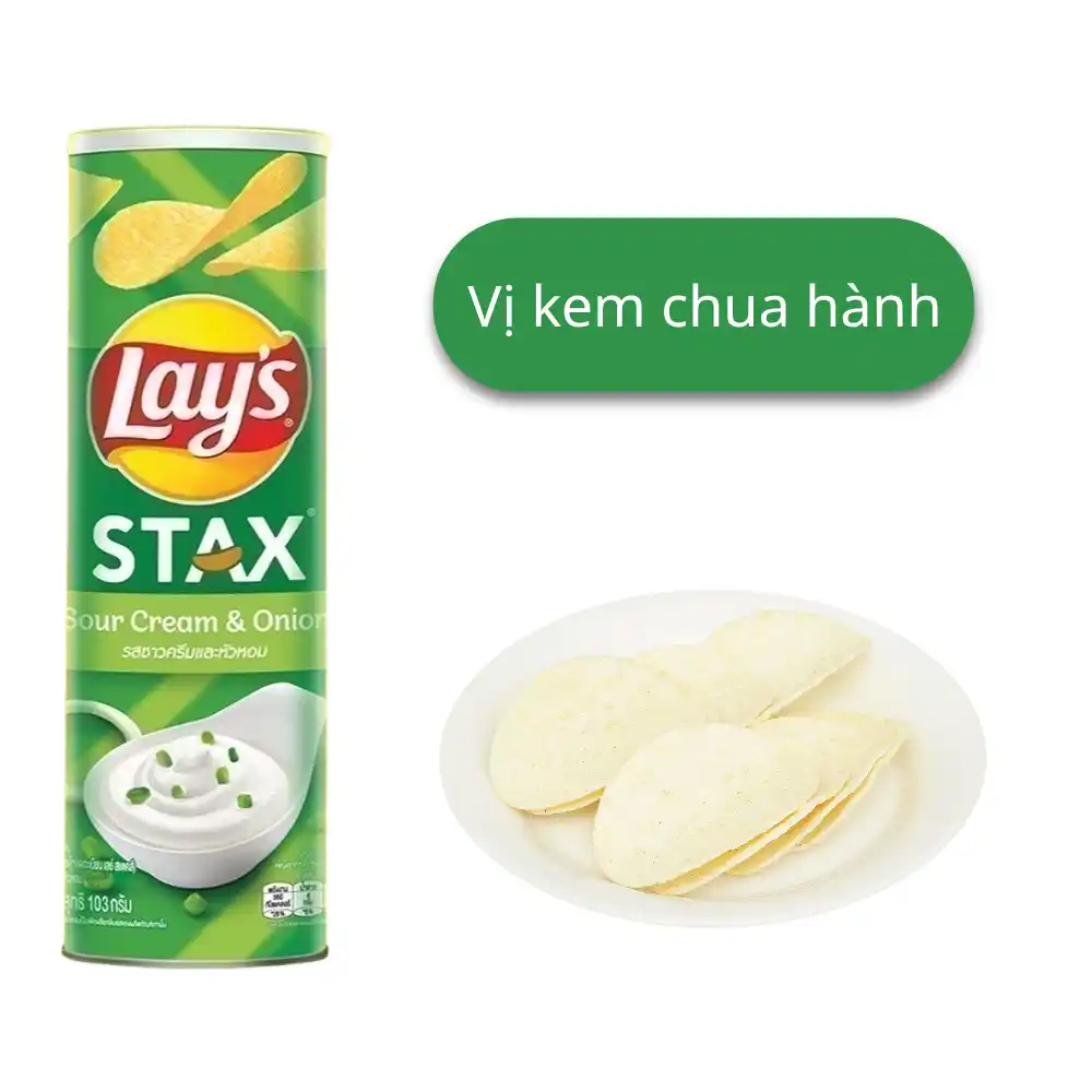 Ống Lay's Stax kem chua hành tây 90g 1