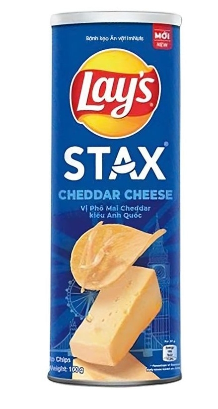 Ống Lay's Stax Phô mai Cheddar 90g chính hãng tại Siêu Thị Dương Quỳnh
