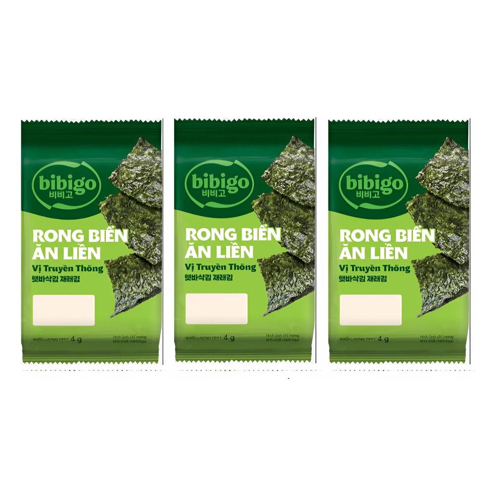 Rong biển ăn liền vị truyền thống Bibigo lốc 3 gói 4g 1