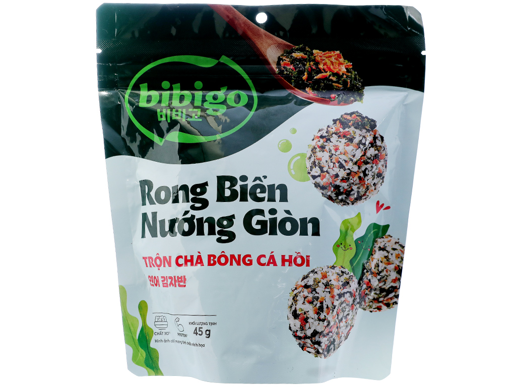 Rong biển trộn chà bông cá hồi Bibigo 45g tại Siêu Thị Dương Quỳnh