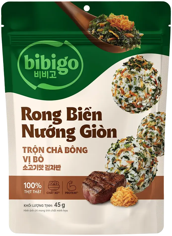 Rong biển trộn chà bông vị bò Bibigo 45g tại Siêu Thị Dương Quỳnh