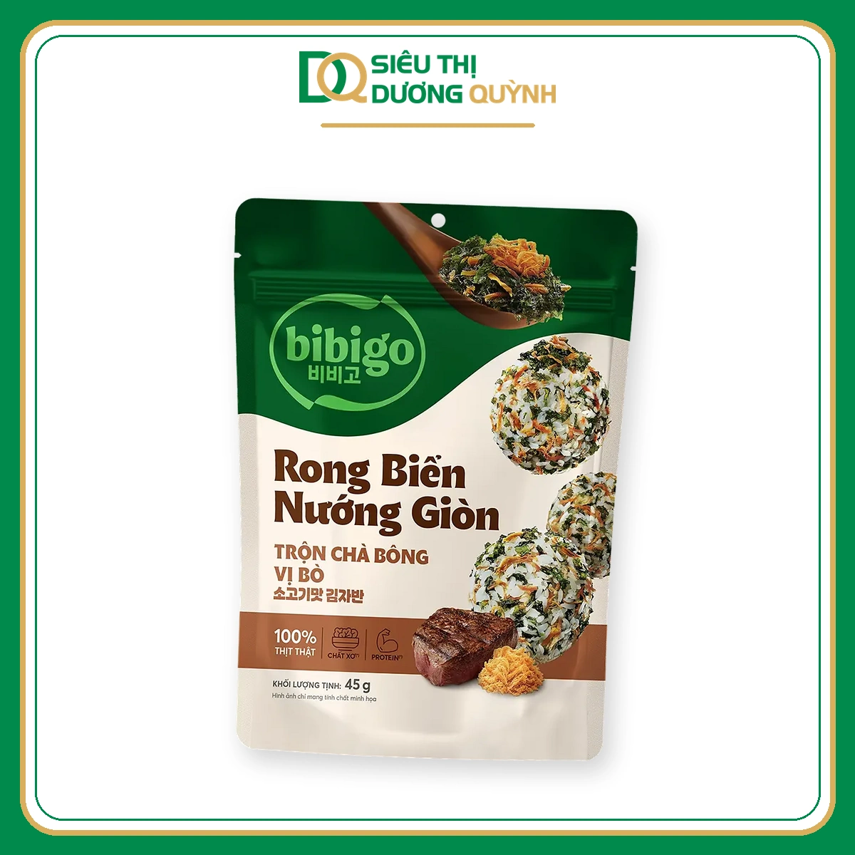 Rong biển trộn chà bông vị bò Bibigo 45g