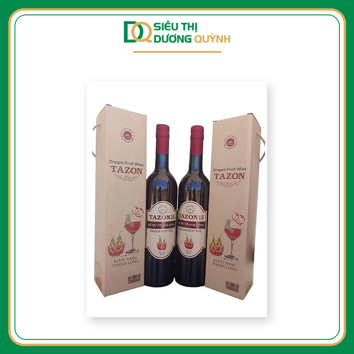 Rượu vang thanh long đỏ Tazon 15% - chai 750ml