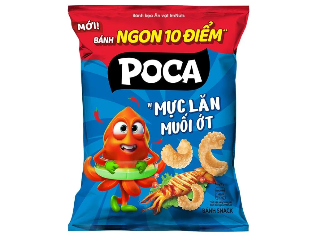 Snack Poca mực lăn muối ớt 60g 1